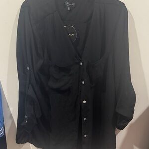 Cotton On Black V-Neck Blouse
